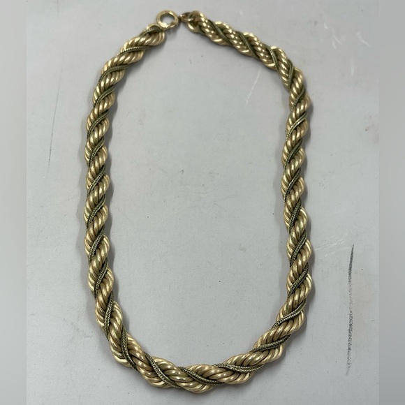 Victorian 12k Gold Filled Necklace Braided Twisted Necklace Rope Chain Antique - Picture 1 of 6